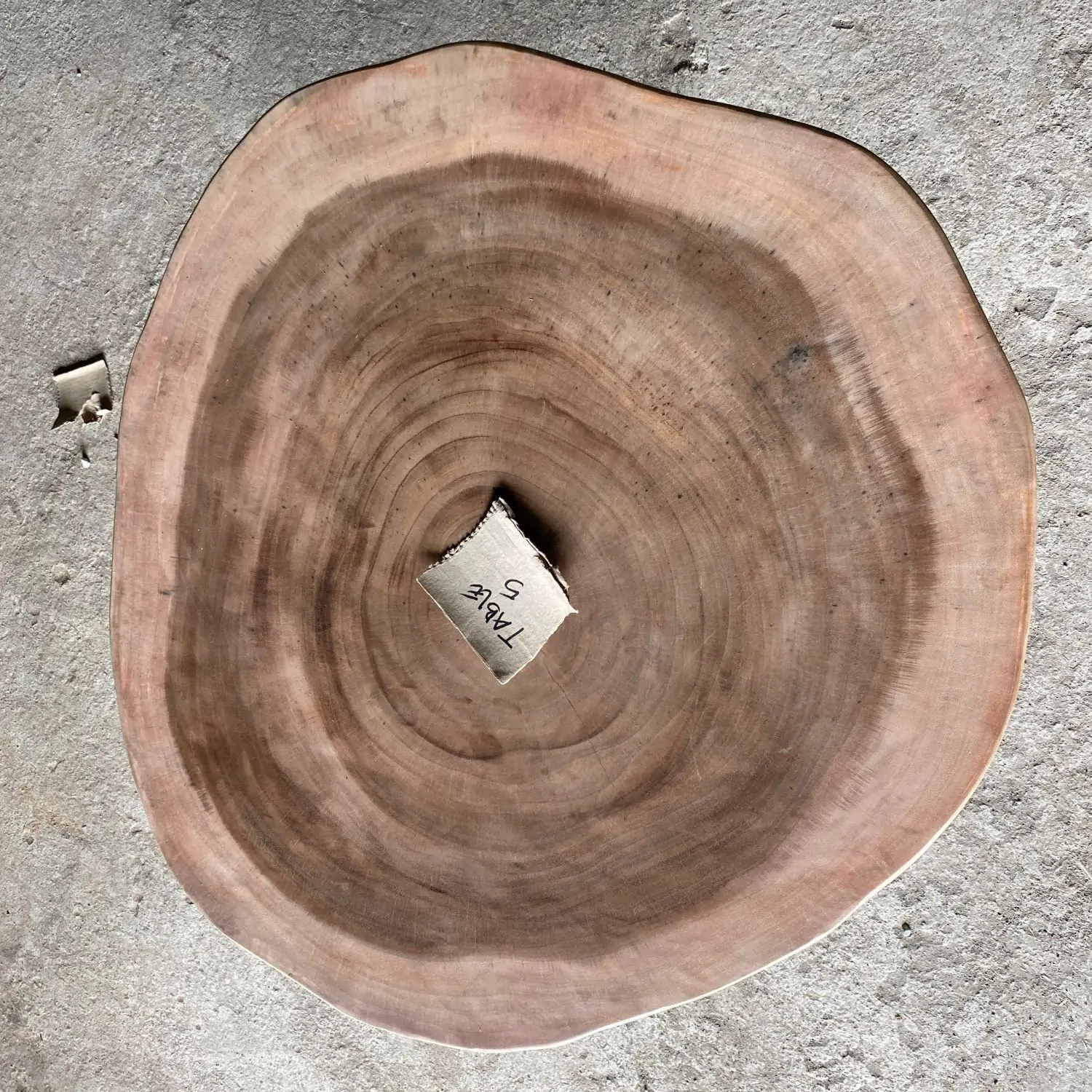  Product image 8 of the product “Low natural wood table round from suar with metal legs 